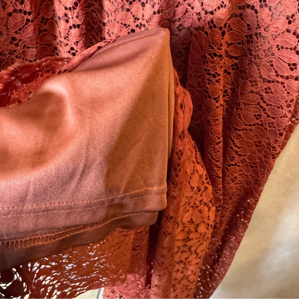 Baltic Born Terracotta Lace Maxi Dress Warm brown Orange Boho NWT XXL - Picture 5 of 12